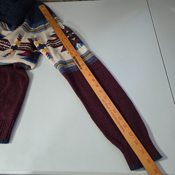 American Eagle Men Hoodie Sweater Medium Pullover Long Sleeve Aztec Southwest - Picture 9 of 11